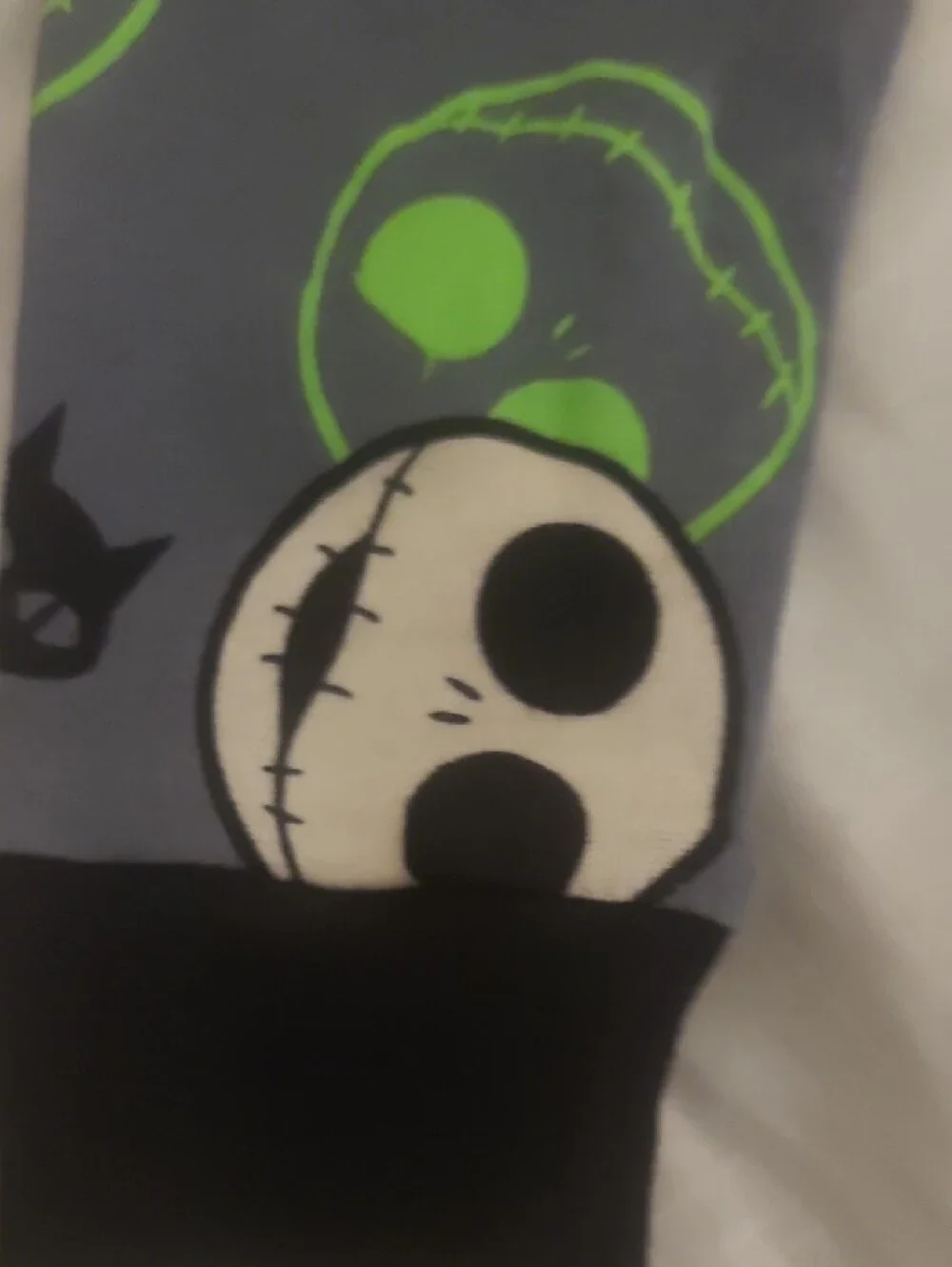 Disney Jack Skellington Glow In The Dark Kids One-Piece Pajamas - Picture 5 of 5